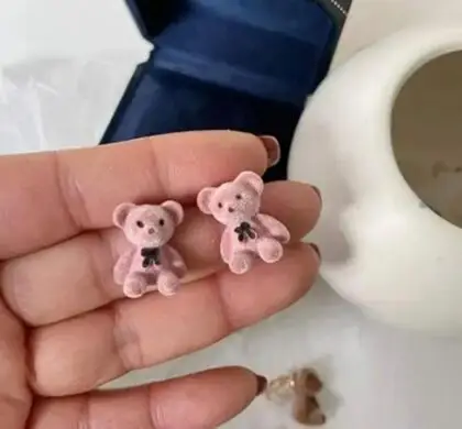 Pink Teddy earrings